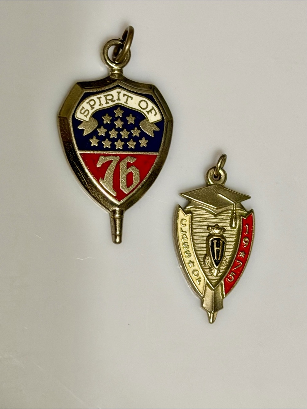 Vintage 1970s Pendant Lot Shield Bicentennial 1975